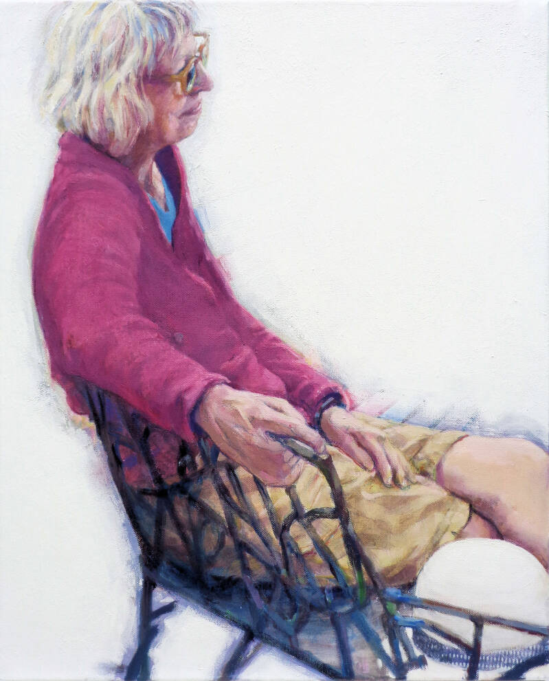 Art, Painting, Oil painting, Painting, Portrait, Woman, Seated, Bench,