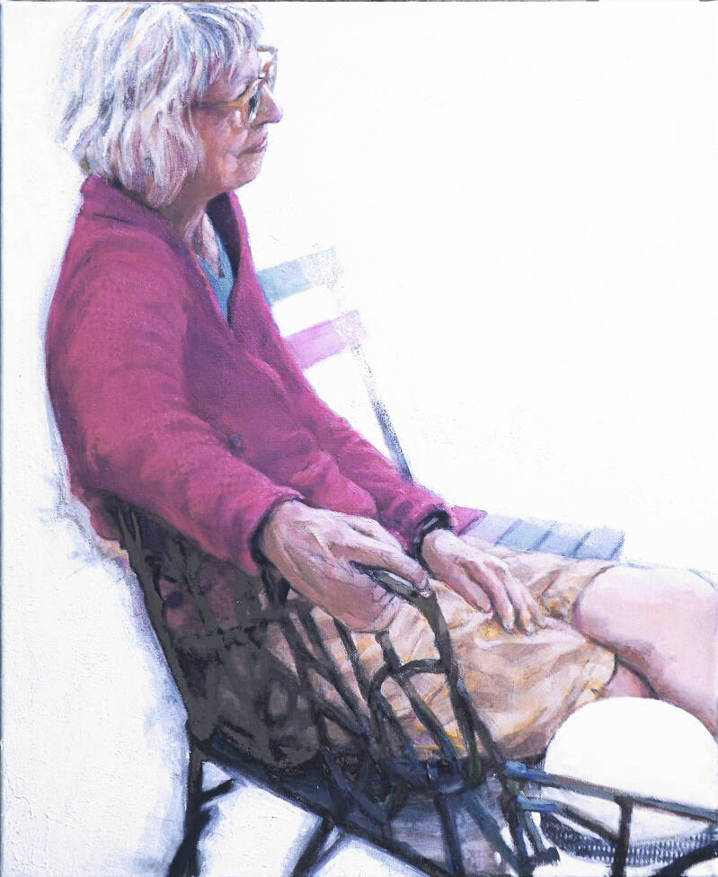 Art, Painting, Oil painting, Painting, Portrait, Woman, Seated, Bench