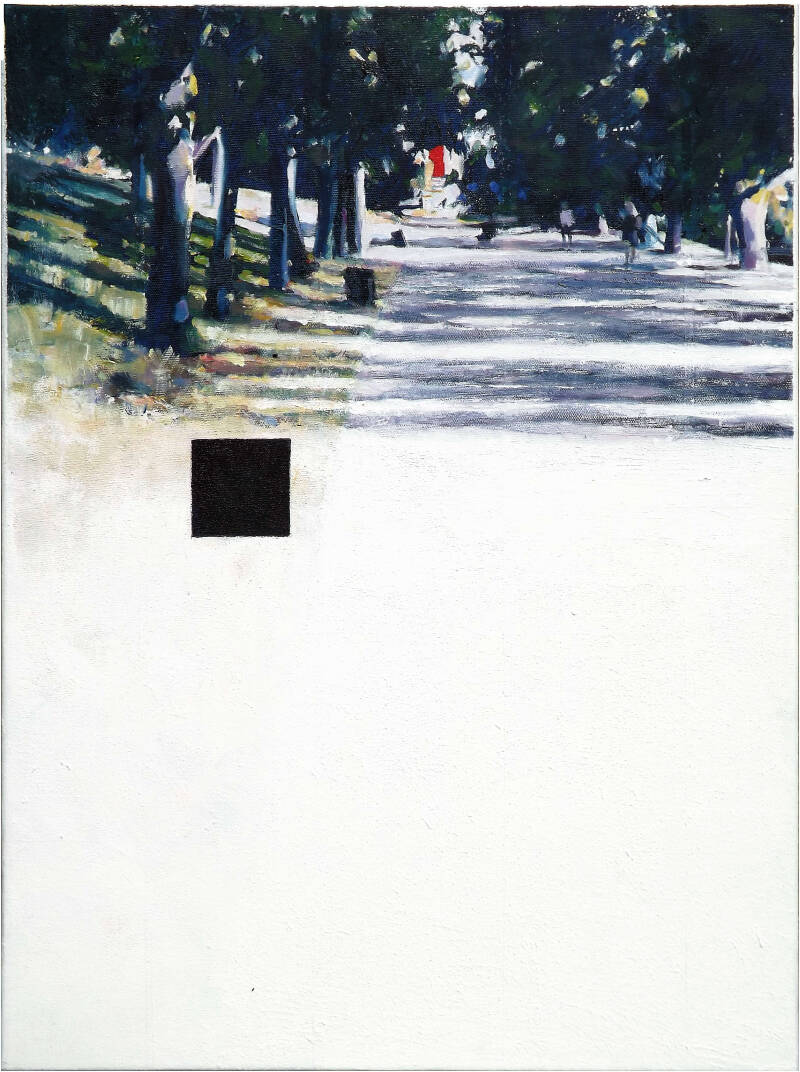 Art, Painting, Oil painting, Trees, Avenue, Park, Shadow