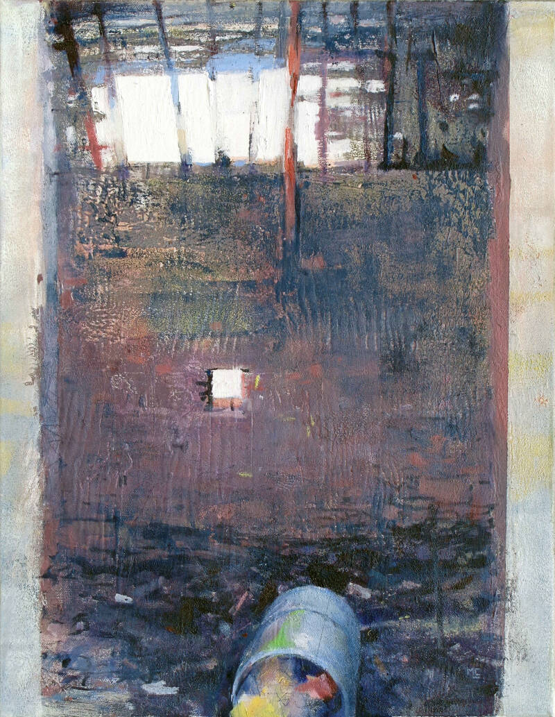 Art, Painting, Oil painting, Interior, Ruin, Barn, Drum