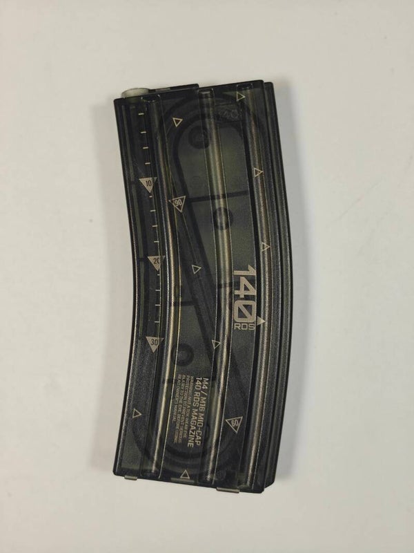 M4 140 ROUND MID CAP MAGAZINE WITH A TRANSPARONT SHELL (USED) (GOOD CONDITION)