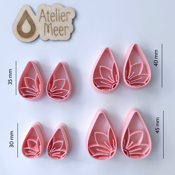 Klei cutter uitsteekvorm ~ Droppe flower imprint
