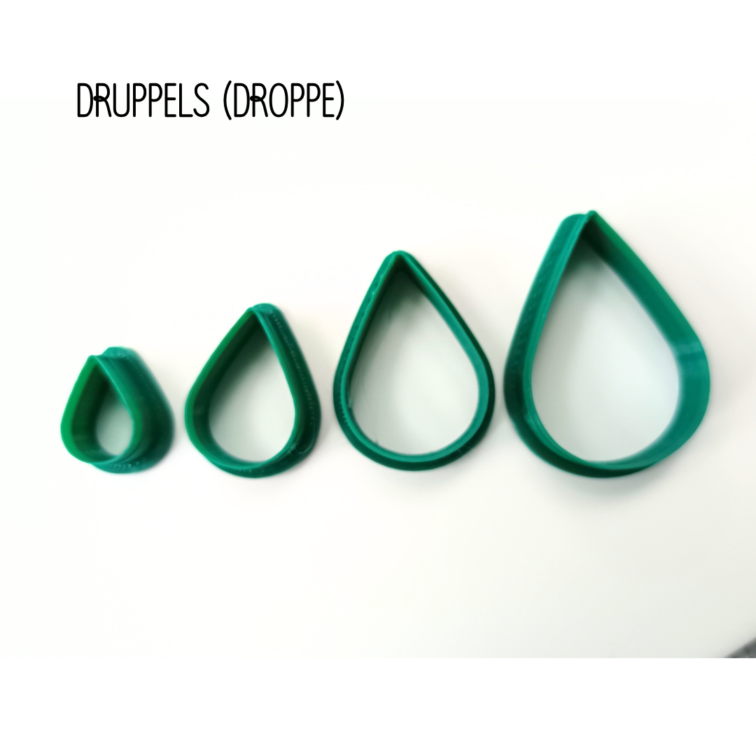 Klei cutters uitsteekvormen ~ set DRUPPELS
