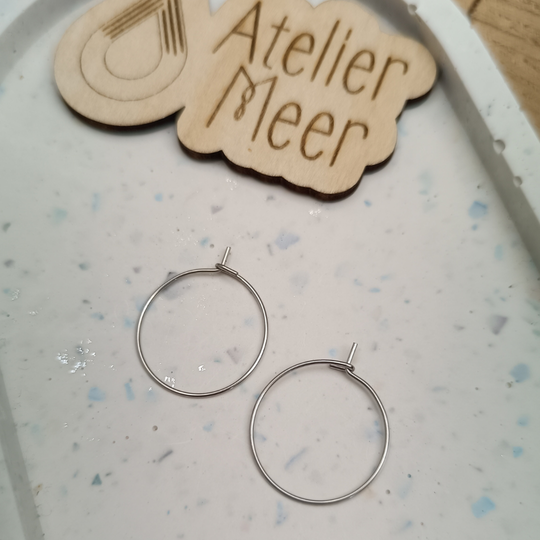 Cirkel hoops 20mm  in zilverkleurig stainless steel