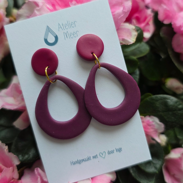 GUNDA oorbellen ~ brede druppelvormige oorhangers