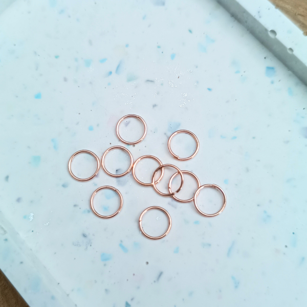 jumpring 8mm rose goudkleurig | gesloten splitring