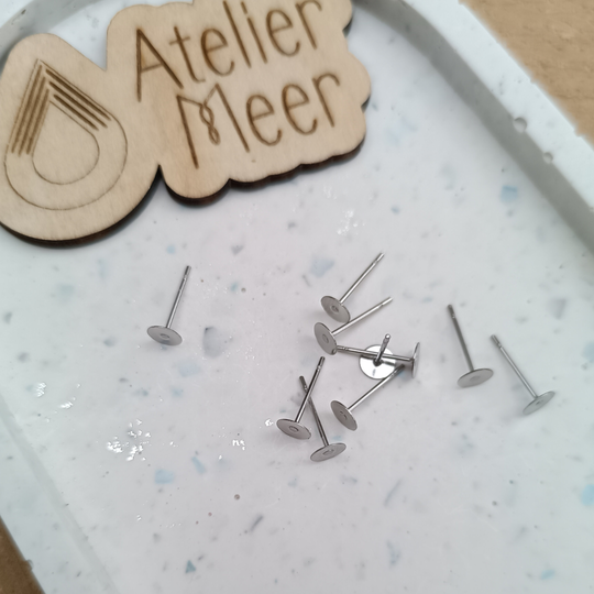 Stekertjes om te kleven 5mm ~ chirurgisch staal
