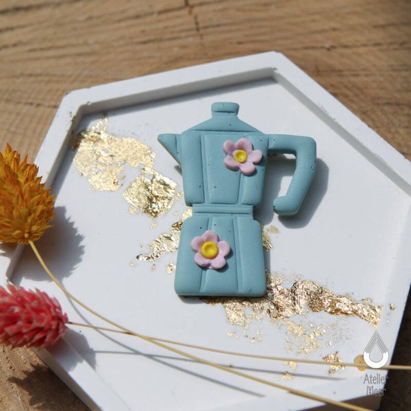 Espressomaker (Bialetti) ~ mint broche