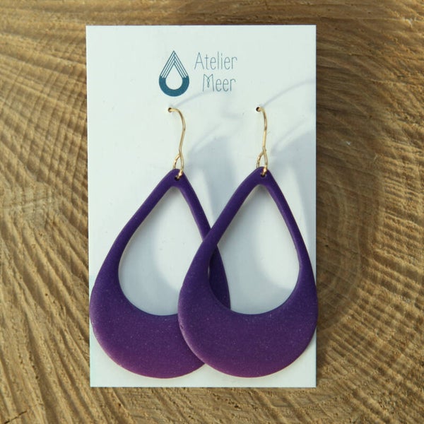 Droppe XL oorbellen ~ paars