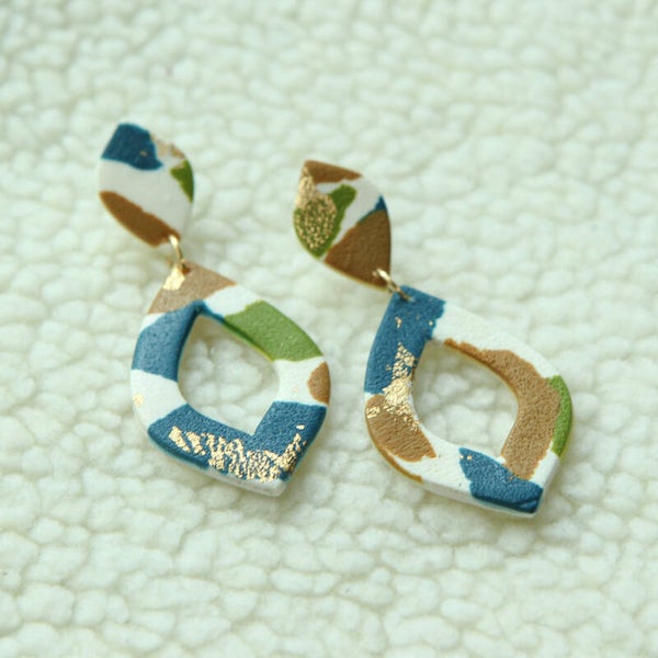 Smyl XL ~ camel olijf petrol terrazzo