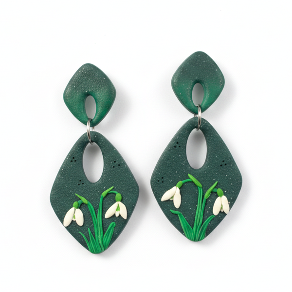 Snowdrop ~ sneeuwklokjes botanical oorbellen