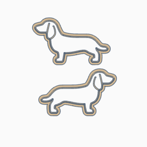 Klei cutter uitsteekvorm ~ Teckel met of zonder jasje