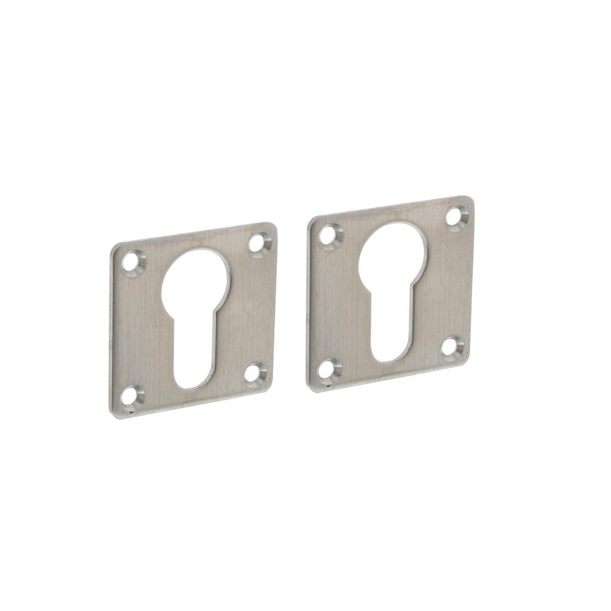 Rozet met profielcilindergat vierkant 42x42x2 mm rvs geborsteld