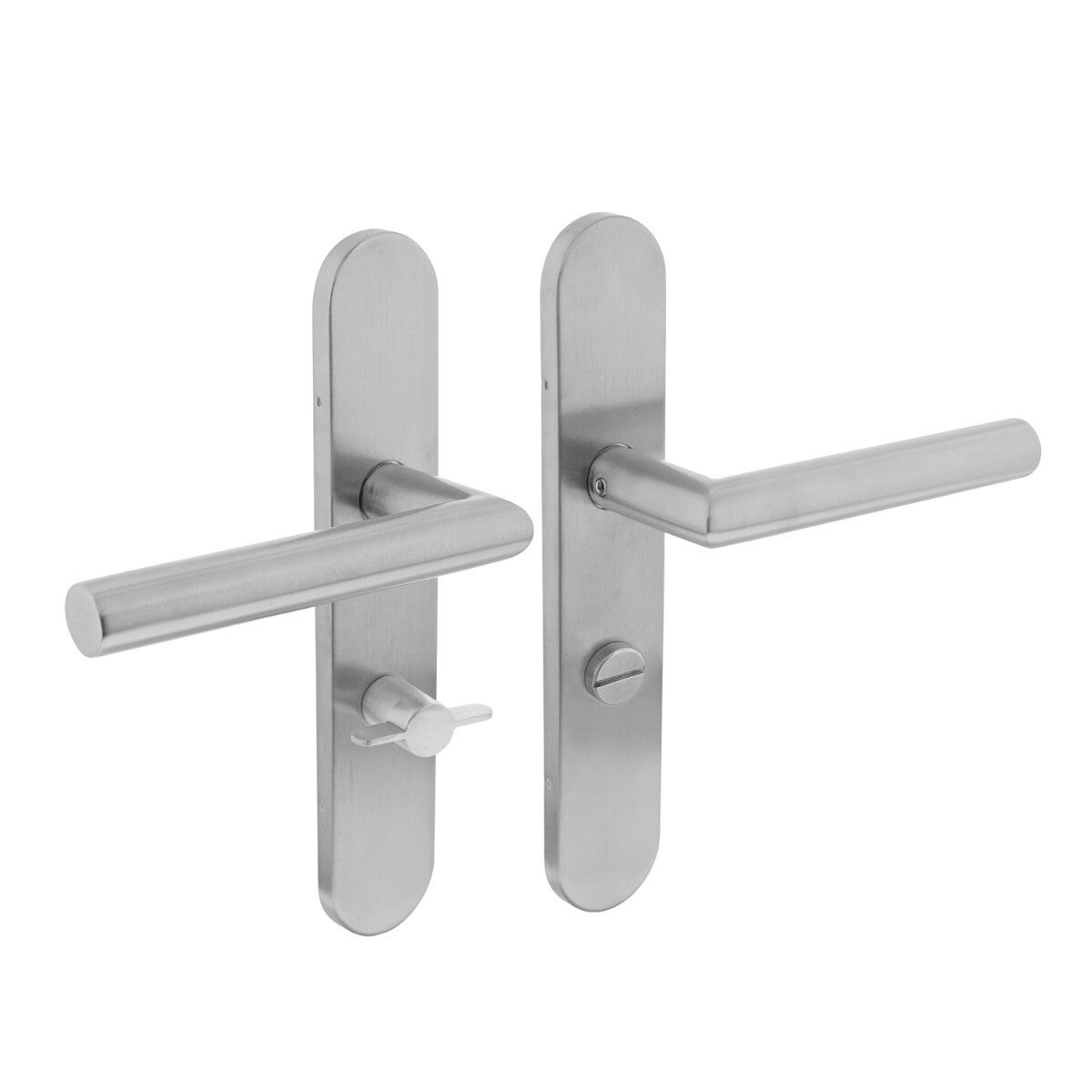 Deurkruk Jura op schild toilet-/badkamersluiting 63 mm rvs geborsteld