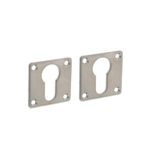 Rozet met profielcilindergat vierkant 42x42x2 mm rvs geborsteld