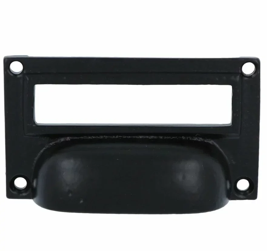 Etiketgreep ijzer zwart 78 x 40 mm