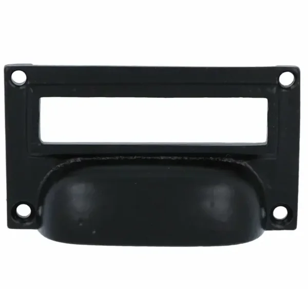 Etiketgreep ijzer zwart 78 x 40 mm