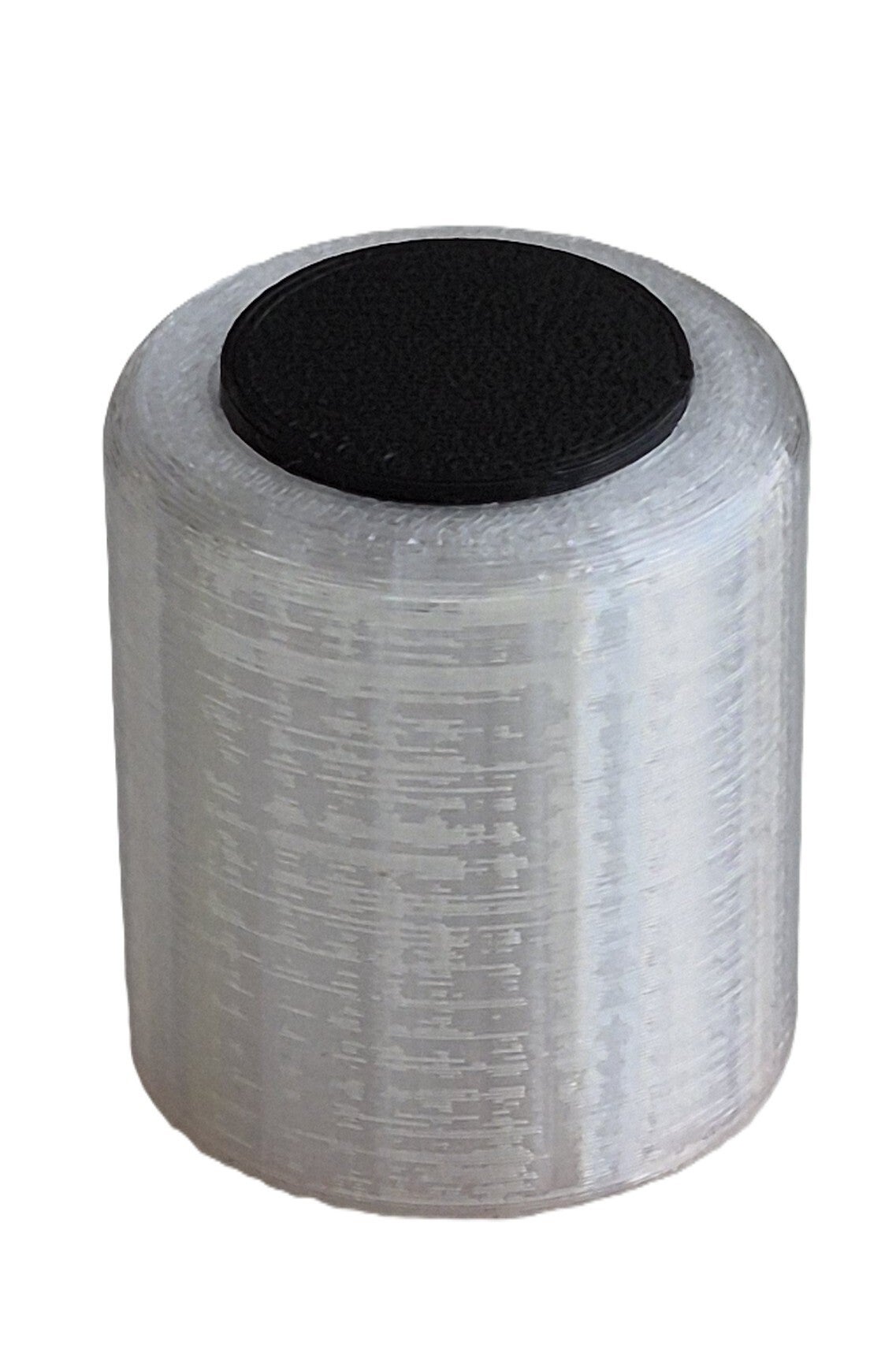 Meubelknop trans/zwart rond 30mm - met metalen insert