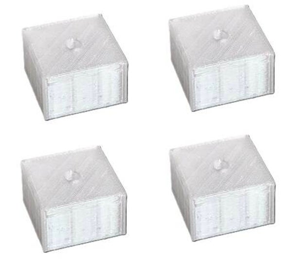 Mini verhogers kunststof 25x25mm - hoogte 50mm - zakje 4 stuks