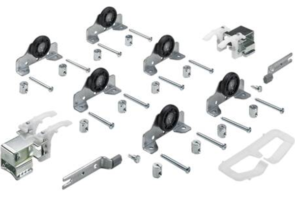 Loopdeelsets voor schuifdeursysteem Hettich TopLine 1, voor 3 deuren, maximaal deurgewicht 50 kg - per set
