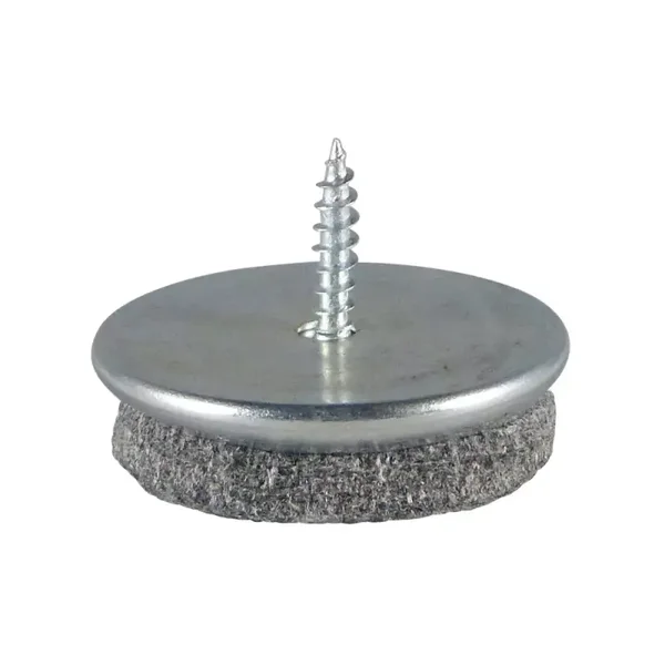 Glijnagel 20x9mm Grijs Vilt Vernikkeld+Schroef - zakje 4 stuks