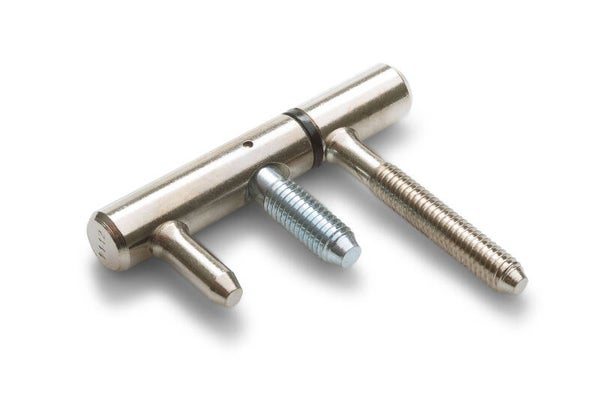 Inboorpaumelle staal vernikkeld 12 x 70 mm voor metalen kozijnen