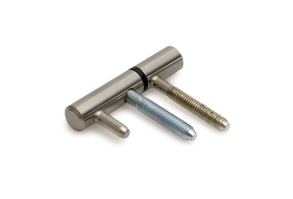 Inboorpaumelle staal RVS finish 14 mm houten kozijn - per stuk