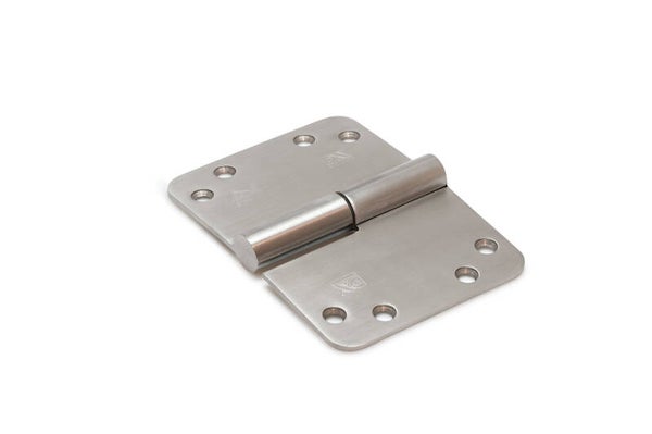 Kogelstiftpaumelle kantelaaf ronde hoeken 125x89 mm SKG***® RVS geborsteld Rechts