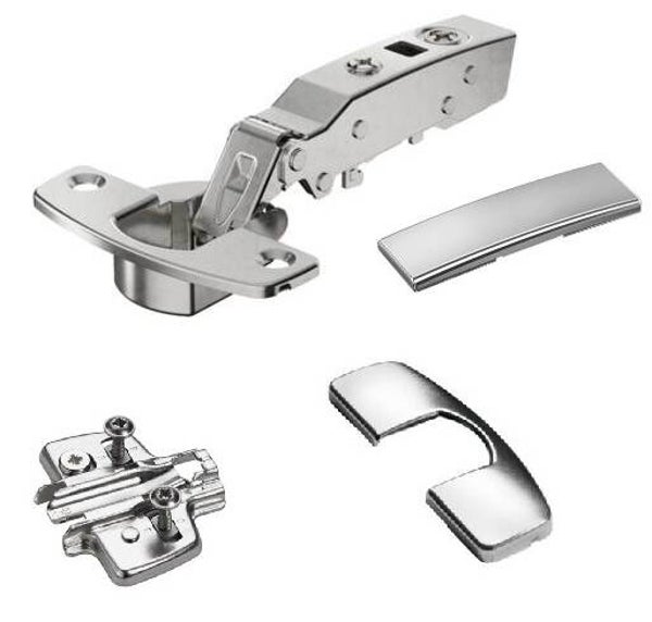 Scharnier Hettich Sensys 8645i, met geïntegreerde demping, met automatische sluiting, openingshoek 110°, vernikkeld opliggend - per set