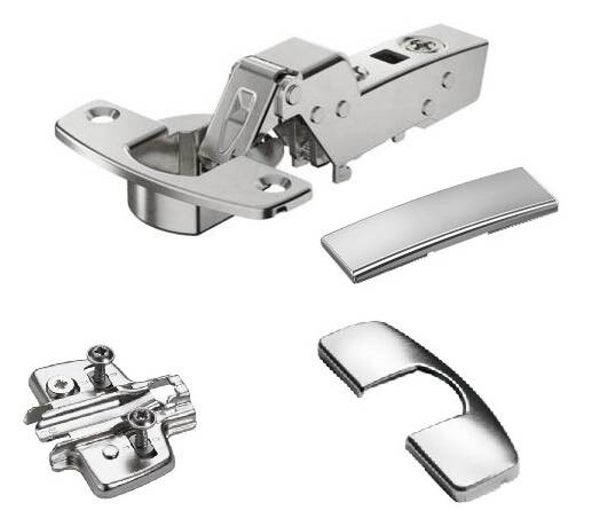 Scharnier Hettich Sensys 8645i, met geïntegreerde demping, met automatische sluiting, openingshoek 110°, vernikkeld inliggend - per set