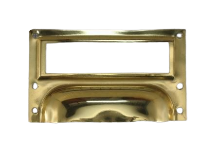 Etiketgreep messing gepolijst 73 x 42 mm