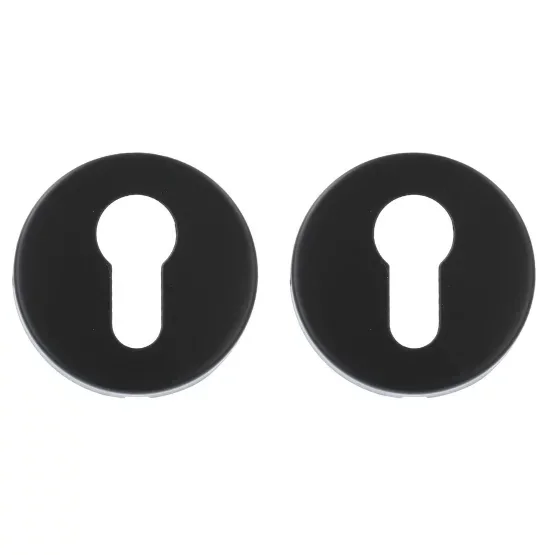 Cilinderplaatjes Modern rond RVS mat zwart - per paar -  Serie TS2