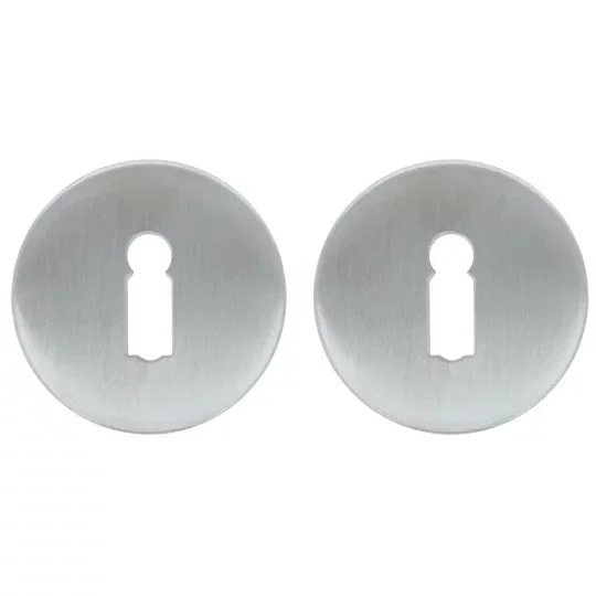 Sleutelplaatjes Modern rond  RVS mat geborsteld - per paar - Serie TS1