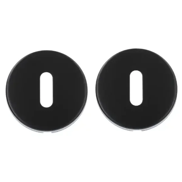 Sleutelplaatjes Modern rond RVS mat zwart - per paar -  Serie TS2