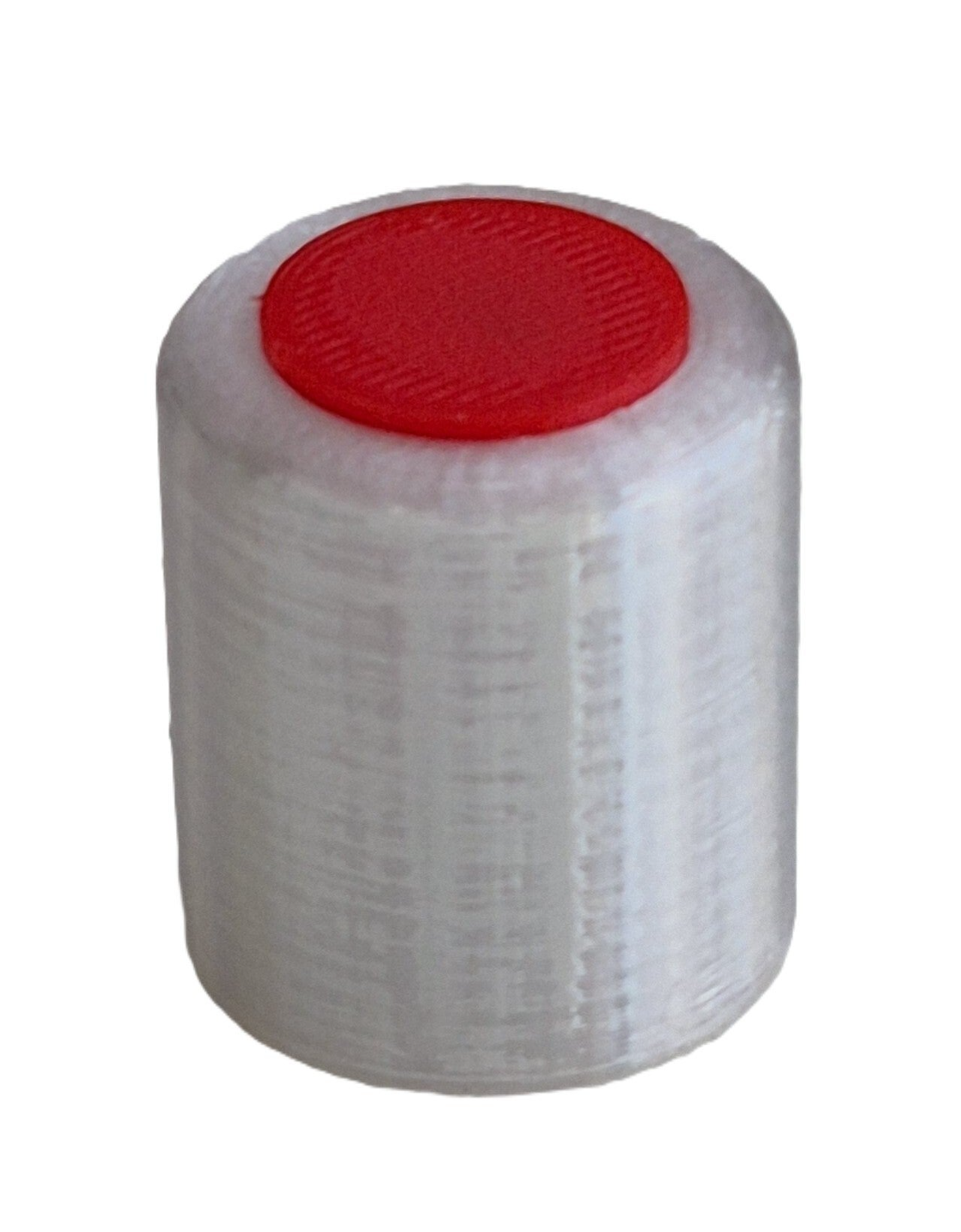 Meubelknop trans/rood rond 30mm - met metalen insert