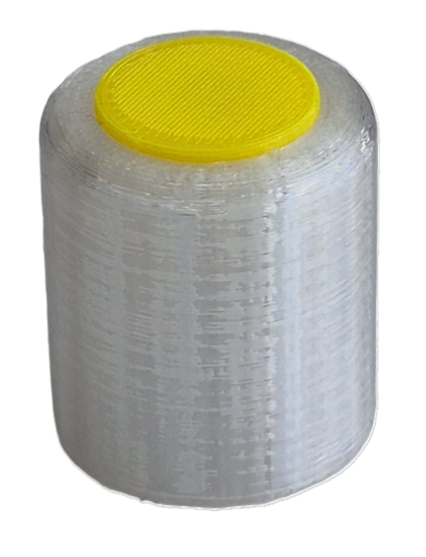 Meubelknop trans/geel rond 30mm - met metalen insert