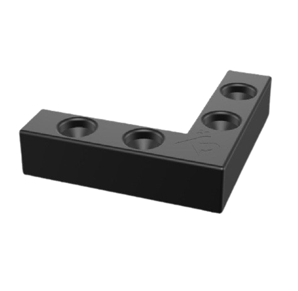 Tafelverhoger zwart - Hoogte 15mm - hoek 60x60mm - Type 3