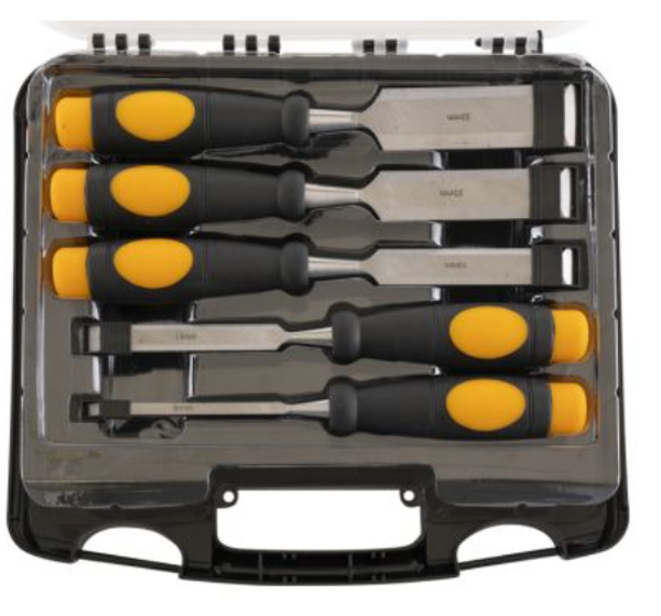 Beitelset (hout) 5-delig in koffer