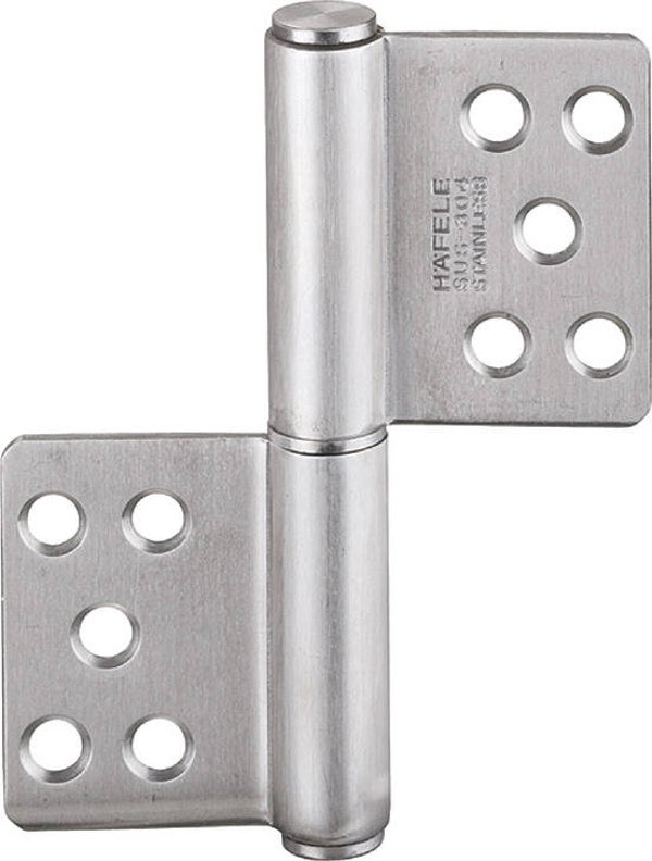 Schroefpaumelle, RVS mat voor stompe deuren tot 80 kg