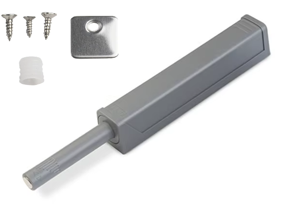 Push to Open licht grijs - met magneet - incl. tegenplaatje en schroeven