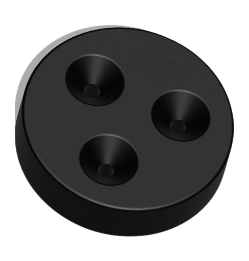 Tafelverhoger zwart - Hoogte 15mm - rond 60mm - Type 3