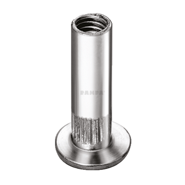 Verbindingsbout M6 - diameter 8mm -kopdiameter 15mm - lengte 25mm - per stuk