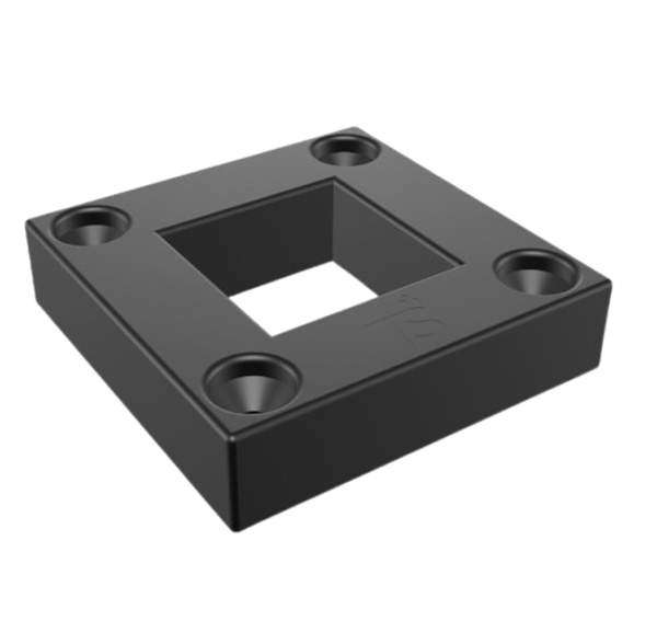 Tafelverhoger zwart - Hoogte 15mm - 60x60mm open - Type 3