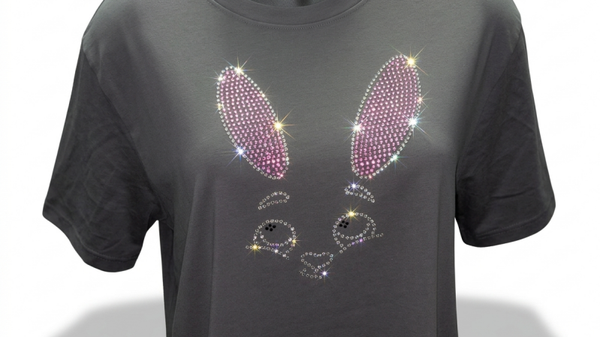 Sparkling Bunny Rhinestone short sleeve Tee