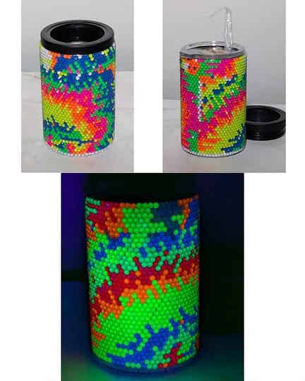 Glow-in-the-Dark Tie-Dye rhinestone Duo Tumbler – 12oz
