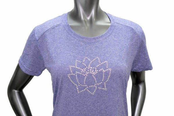 Sparkling Lotus Rhinestone Heather Lavender Tee