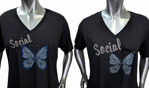 The "Social Butterfly" Rhinestone Tee