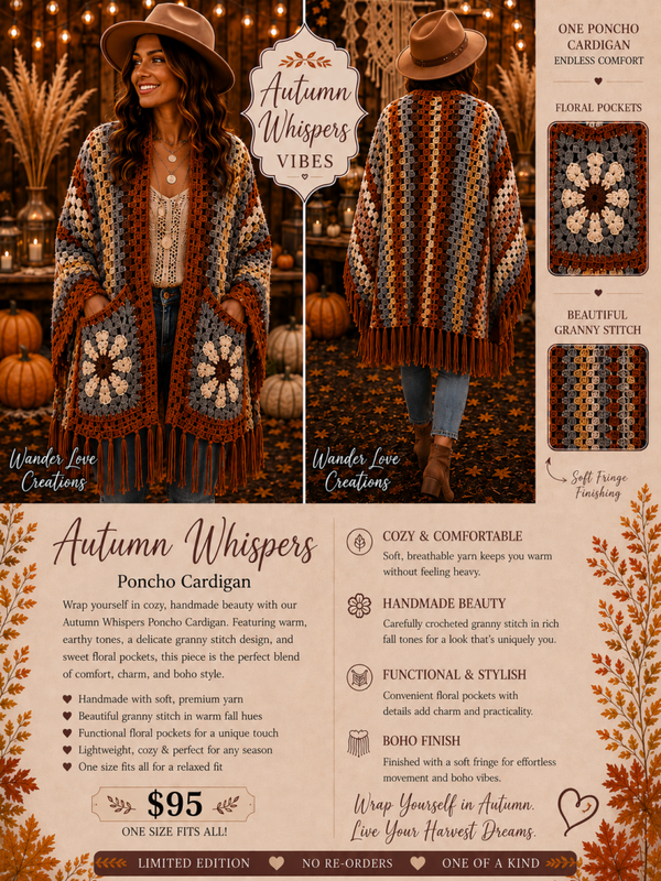 Autumn Whispers Poncho Cardigan