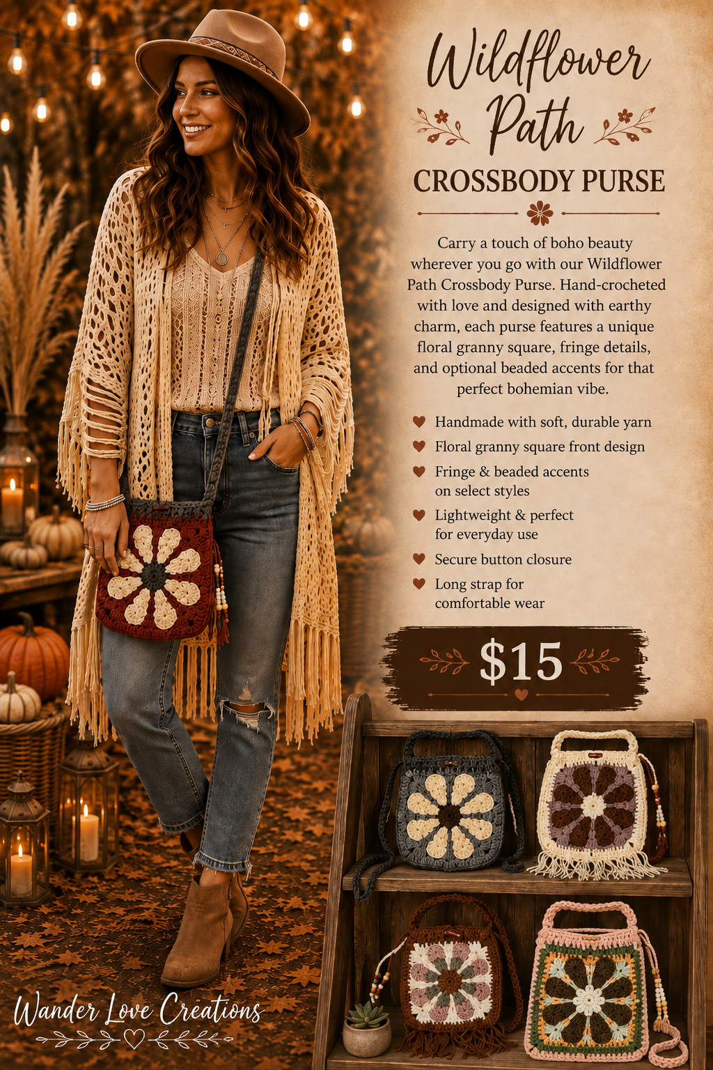 Wildflower Cross Purse