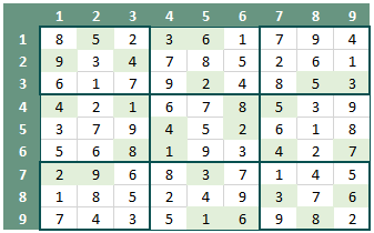 Sudoku figuur 6 - VBA Leren